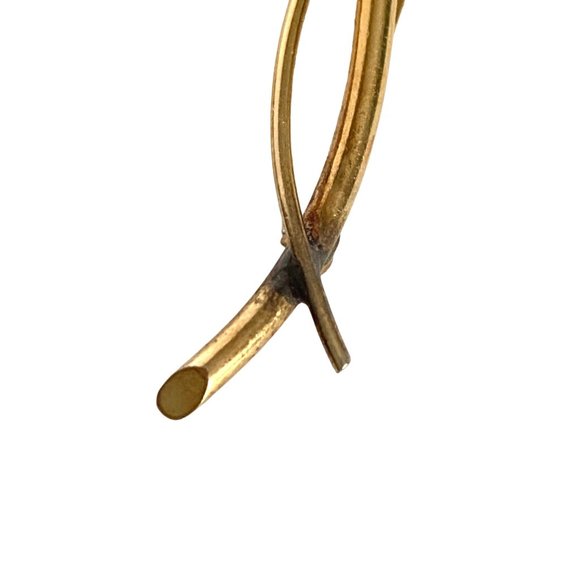 1940s Winard 12K GF Rose Flower Green Glass Stones Brooch Gold Tone 2.5in - Picture 6 of 13